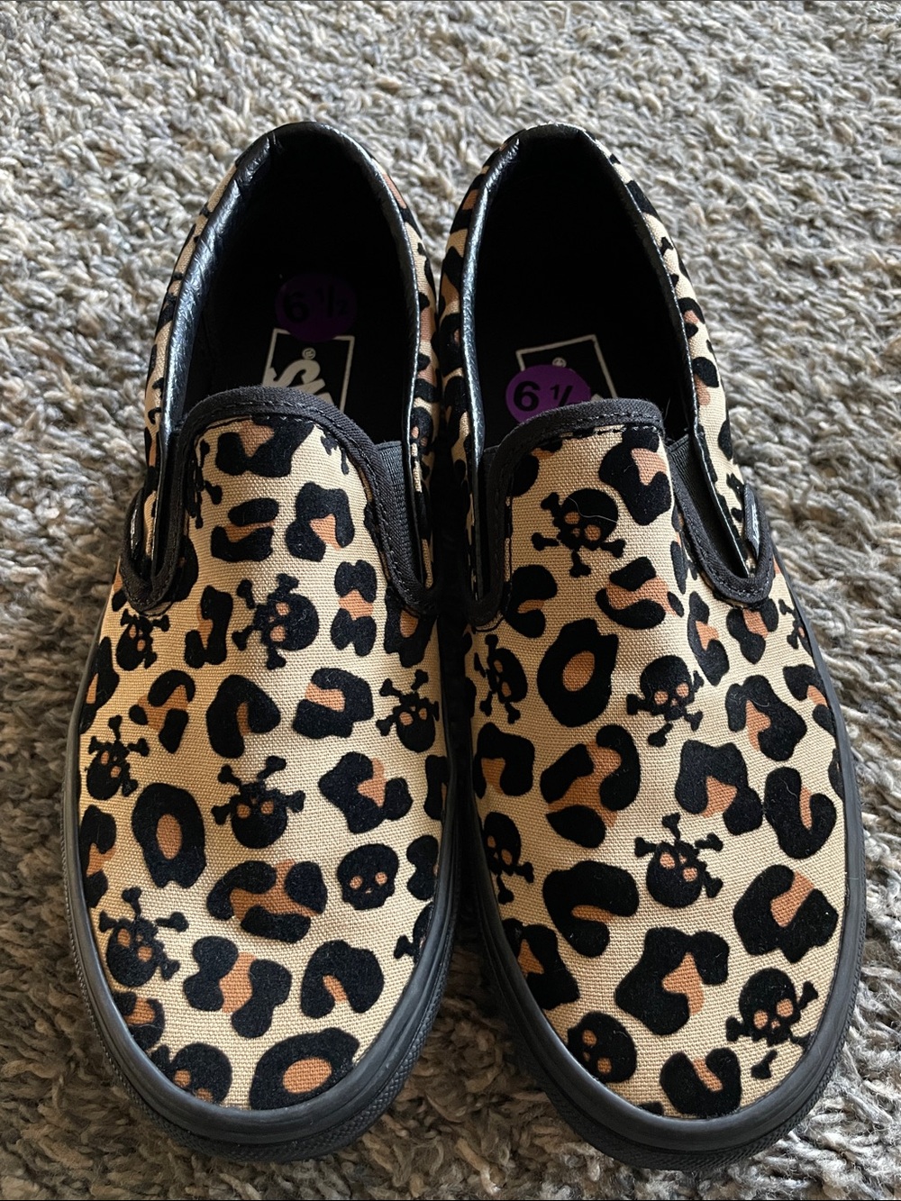 Raised Velvet Skulls & Crossbones Leopard